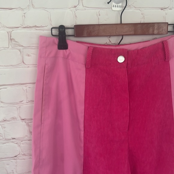 BARBIECORE PATCHWORK CORDUROY WIDE LEGGED PANTS SIZE LARGE - Picture 4 of 10